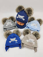 Красива дитяча шапочка + шарф Польща 42-44 розмір відмінна якість 6 9 12 місяців