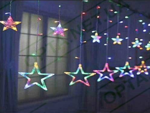 Гірлянда 10 великих зірок (теплий білий) STAR-12-WW (прозорий провід), фото 1
