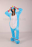 Пижама кигуруми для всей семье Единорог Голубой (1010)