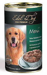Вологий корм для собак Edel Dog (кролик і рис) 1.2 кг