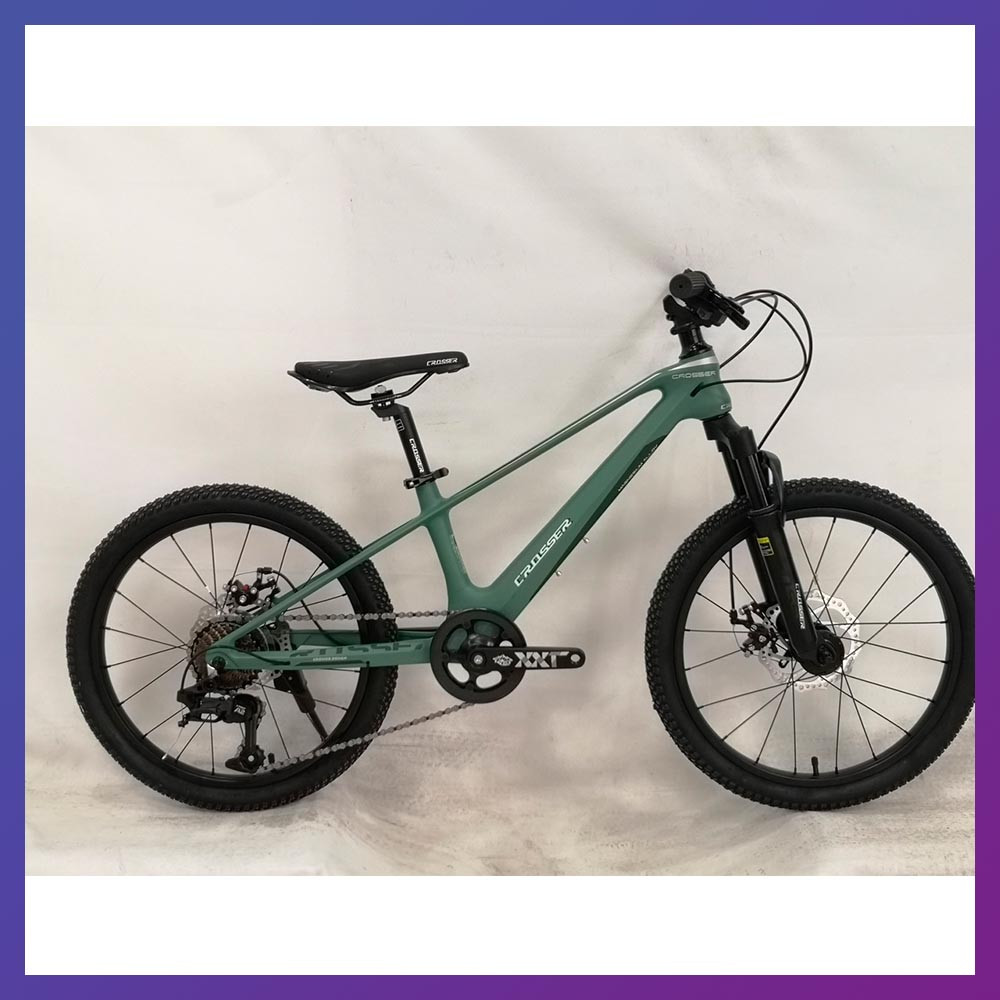 Велосипед дитячий на магнієвої рамі Crosser MTB 20" LTW зріст 130-150 см вік 7 до 11 років темно-зелений