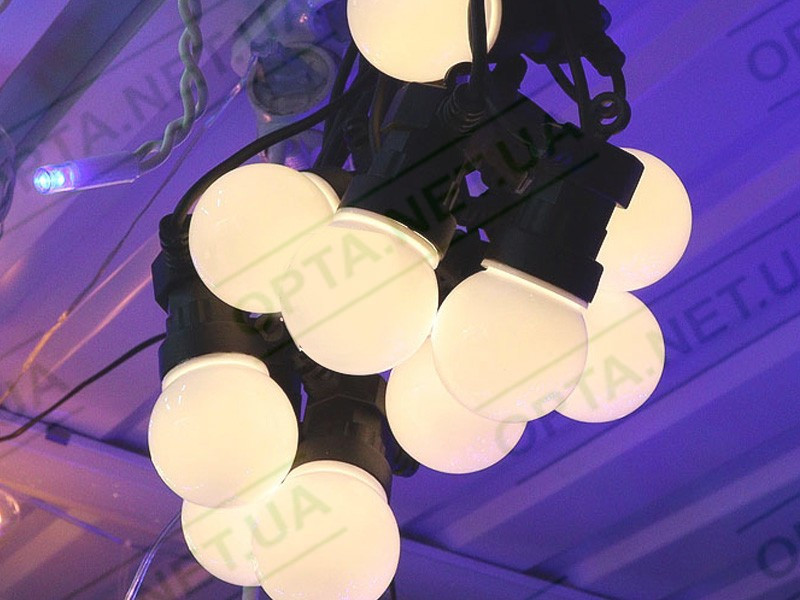 Гірлянда 10 білих кульок 5м (теплий білий) WATERPROOF-BALL-10WW-8, фото 1