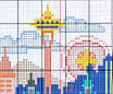 Набір для вишивання за нанесеною на канву схемою  "Cityscape-Seattle". AIDA 14CT printed 22*21 см, фото 4