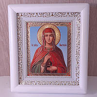 Ікона Анастасія свята великомучениця, лик 10х12 см, у білому дерев'яному кіоті