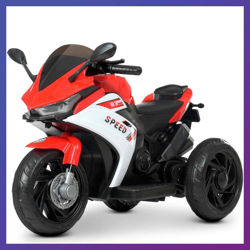 Дитячий електро мотоцикл триколісний на акумуляторі Yamaha M 4622 для дітей 2-6 років червоний
