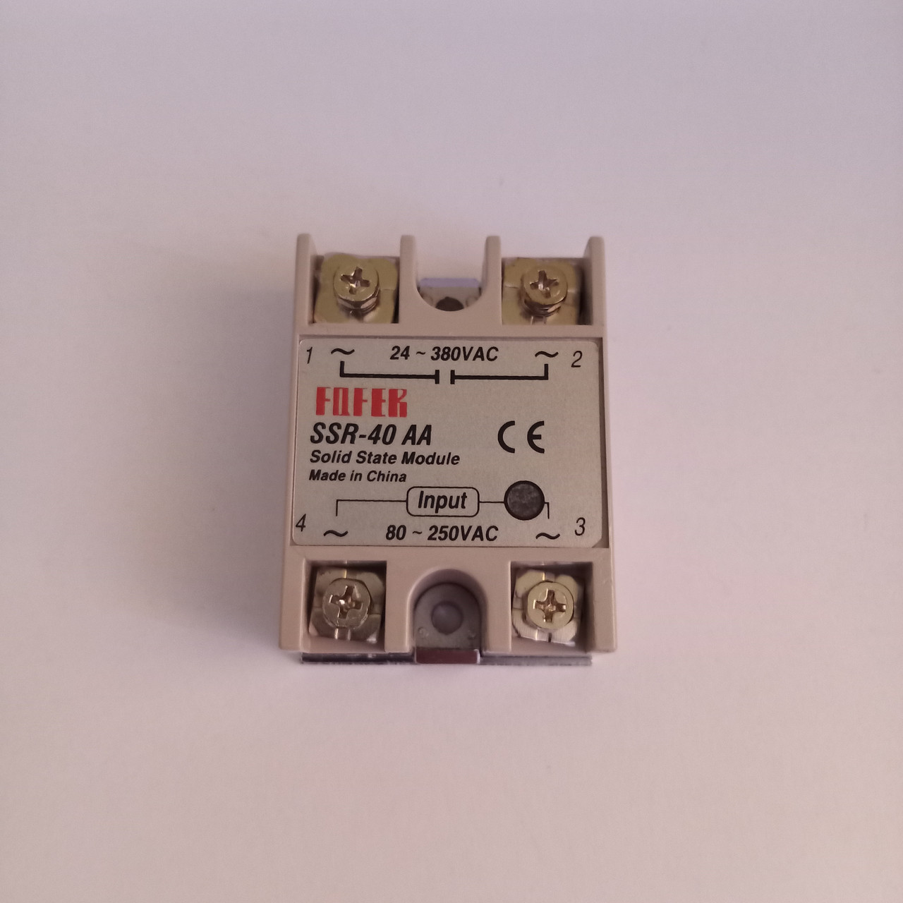 Однофазне твердотільне реле Fqtek (Fotek) SSR-40AA тип AC-AC, Imax 40А 24-380В змінного струму