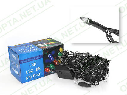 Гірлянда прозора конічна лампа 500LED (білий) LED500W-2 (чорний дріт)