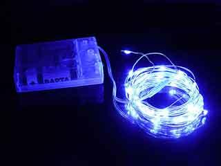 Гірлянда мідний дріт на батарейках AAx3 USB 50LED 5,0м (синій) COPPER-WIRE-50B-1 300шт 8253