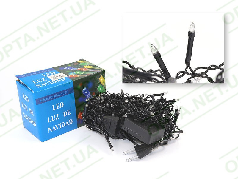 Гірлянда Дощик конічна лампа 5м 240LED (синій) 240-SHORT-CURTAIN-5M-B (чорний дріт), фото 1