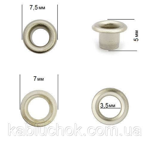 Люверс із шайбою 3 мм, нікель (від 40 шт.), фото 1