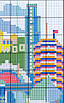 Набір для вишивання за нанесеною на канву схемою "Cityscape-Los Angeles". AIDA 14CT printed 21*20 см, фото 6