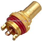 Гніздо RCA монтажне з ізолятором, корпус метал, gold