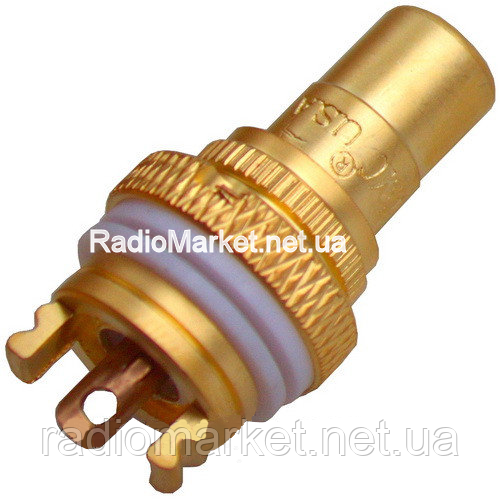 Гніздо RCA монтажне з ізолятором, корпус метал, gold