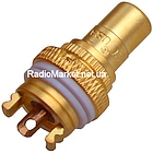Гніздо RCA монтажне з ізолятором, корпус метал, gold