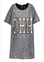 Платье туника в пайетки H&M (размер 44/EUR38) серое