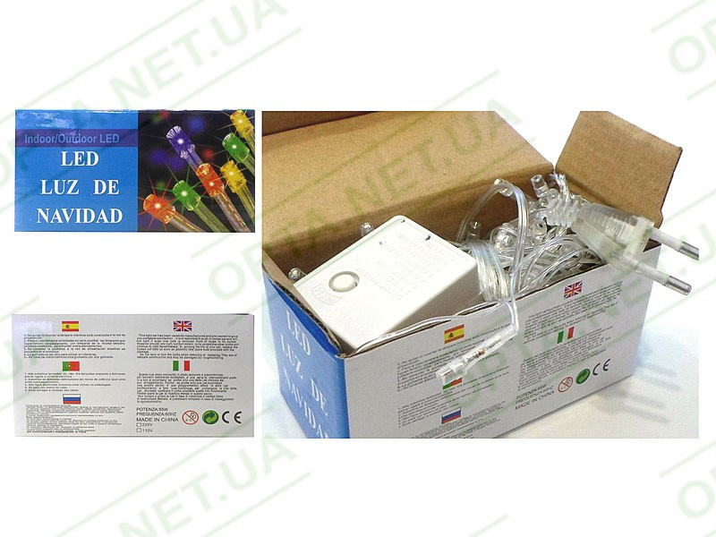 Гирлянда прозорий провід 300LED ( синій) LED300B-1