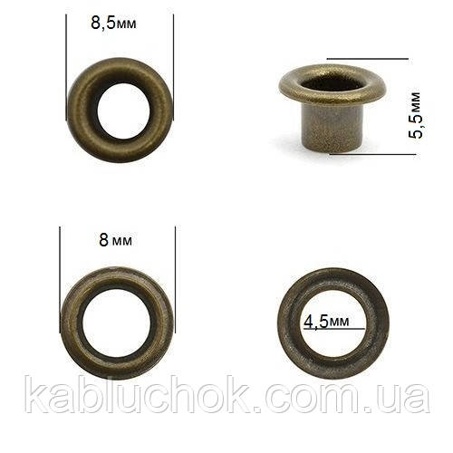 Люверс 4 мм, антик, фото 1