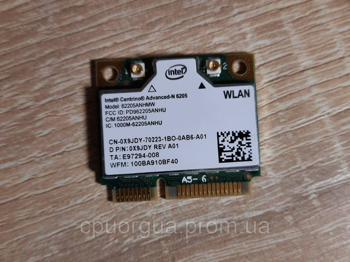 Dell Wi-Fi адаптер 2х діапазонний Intel Centrino Advanced-N 6205 Mini PCI-e 300Mbps 802.11 agn 0X9JDY 62205ANHM