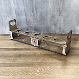 Підставка з ручками для 5 пивних келихів 61х10,5х20см 3мм, фото 2