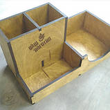 Дерев'яна підставка для столових приладів 28х14х14см 5мм, фото 2