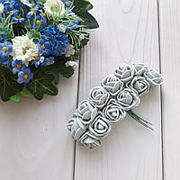 Троянди з латексу сірі d 2 см набір — 12 шт (фоаран)