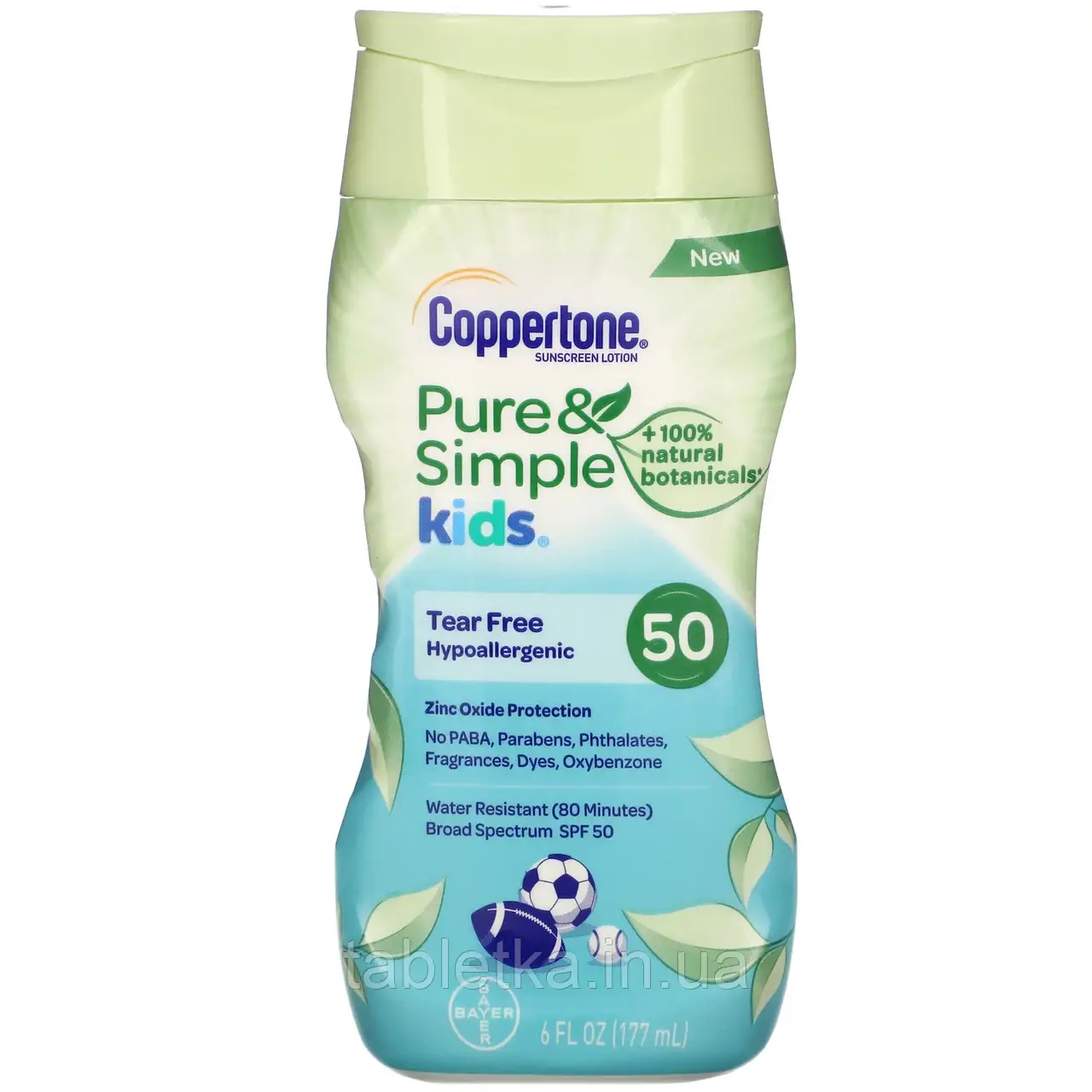 Coppertone, Pure & Simple, сонцезахисний лосьйон для дітей, SPF 50, 177 мл (6 жидк. унций)