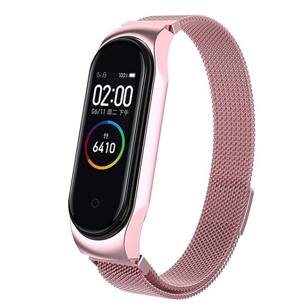 Ремінець Міланська петля (Milanese Loop) для Xiaomi Mi Band 3/4 (03) Rose Gold рожеве золото, фото 1