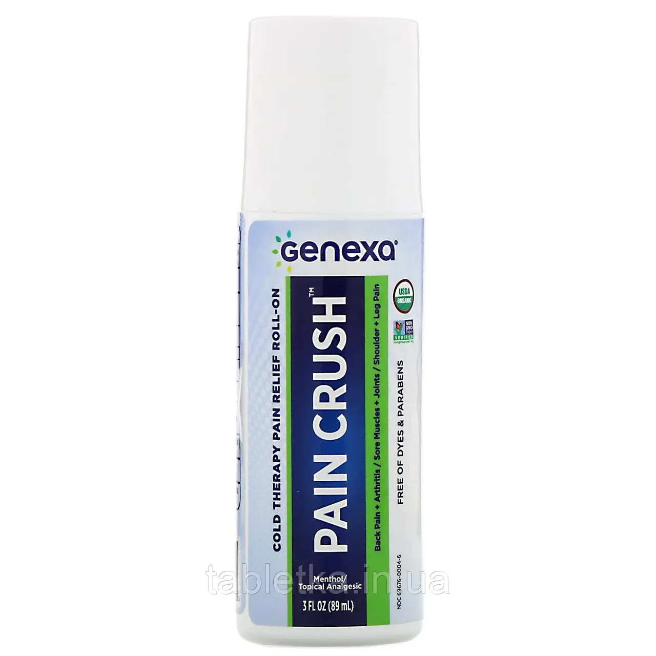 Genexa, Pain Crush, холодний терапевтичний засіб для полегшення болю, кульковий аплікатор, 89 мл