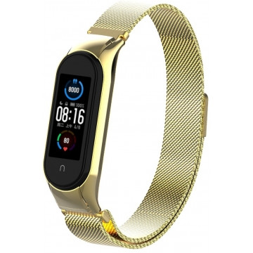 Ремінець Міланська петля (Milanese Loop) для Xiaomi Mi Band 3/4 (05) Gold золото, фото 1