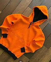 Толстовка чоловіча зимова на флісі bassy жовтогаряча кофта чоловіча тепла на зиму з начосом