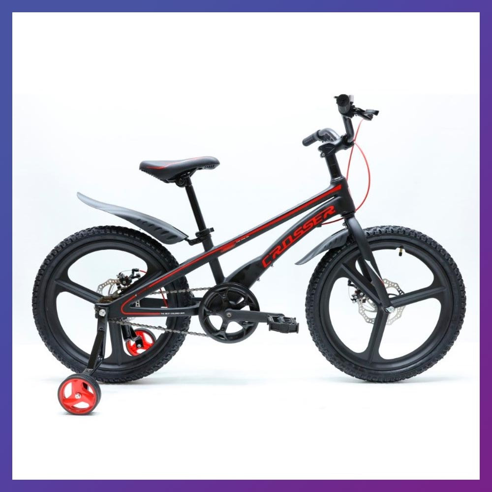 Велосипед дітей двоколісний на магнієвій рамі Crosser BMX 20" зростання 130-150см віком 7 до 11 років чорний