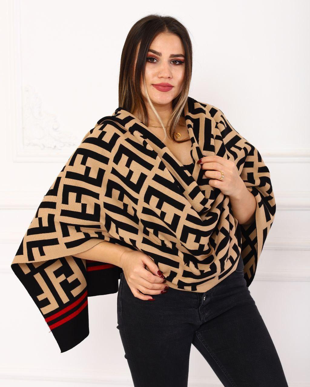 Шарф палантин жіночий двосторонній Fendi Туреччина 3 кольори