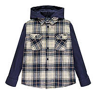 Рубашка для мальчика с капюшоном Brums 213BFDC005-203 синяя 140-170