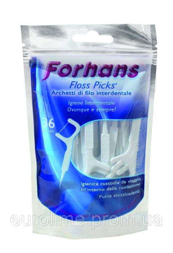 Флоссеры Forhans Floss Picks Зубная нить с держателем и зубочисткой 2в1 36шт - фото 1 - id-p1502066073