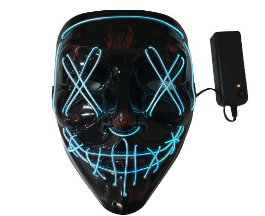 Неонова маска Purge Mask Судна ніч ABC бірюзовий, фото 1
