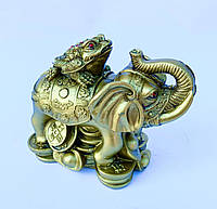 Статуэтка фэн - шуй слон жаба денежный, цвет бронза, высота 12 см.