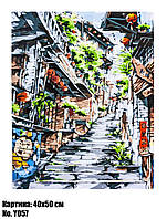Картина для рисования по номерам 50×40 "Улица в китайском квартале" (Город)