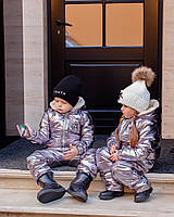 Зимний детский костюм для мальчиков и девочек, размеры на рост 104 - 128