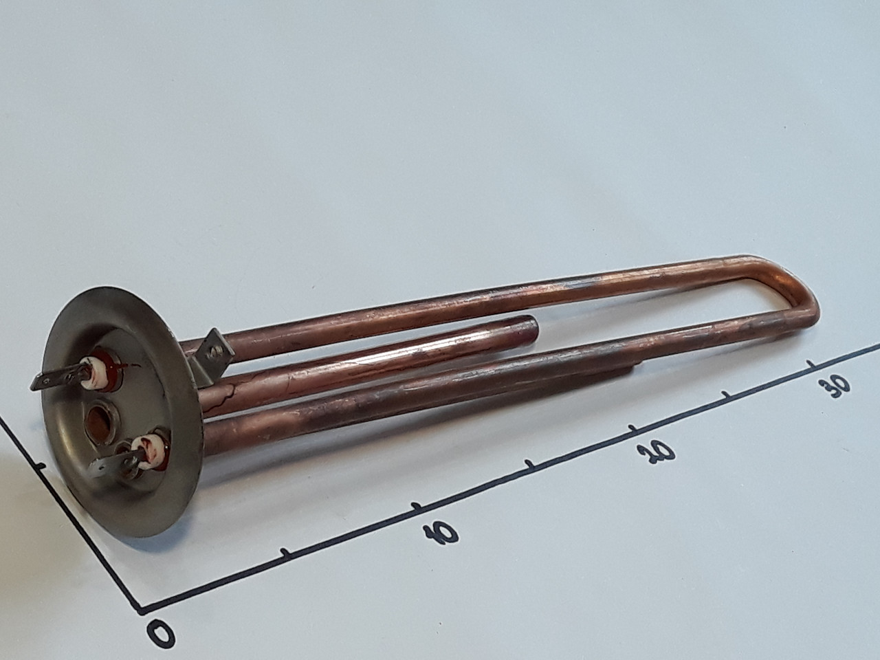 ТЭН для бойлера 1300w на фланце Ø63 с местом под анод м4 медный Kawai Zipexpert, фото 1