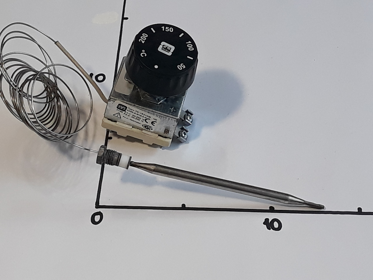Терморегулятор 50-200°C капиллярный (двухполюсный) MMG (Венгрия) Zipexpert, фото 1