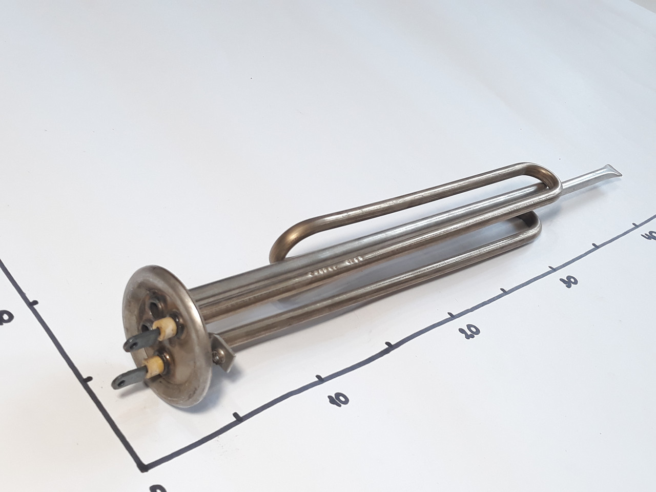 ТЭН для бойлера 2000w на фланце Ø62 с местом под анод м6 (Украина) Zipexpert, фото 1