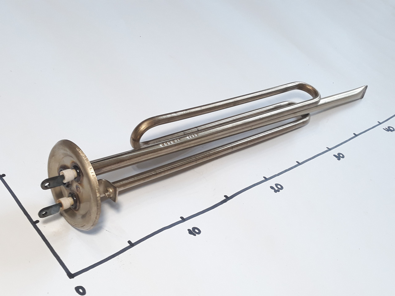 ТЭН для бойлера 2000w на фланце Ø62 с местом под анод м6 (Украина) Zipexpert, фото 1