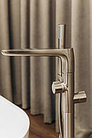 Кран для ванни змішувач підлоговий, що окремо стоїть Brone Solare BRUSHED NICKEL