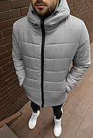 Куртка мужская зимняя удлиненная теплая курточка с капюшоном