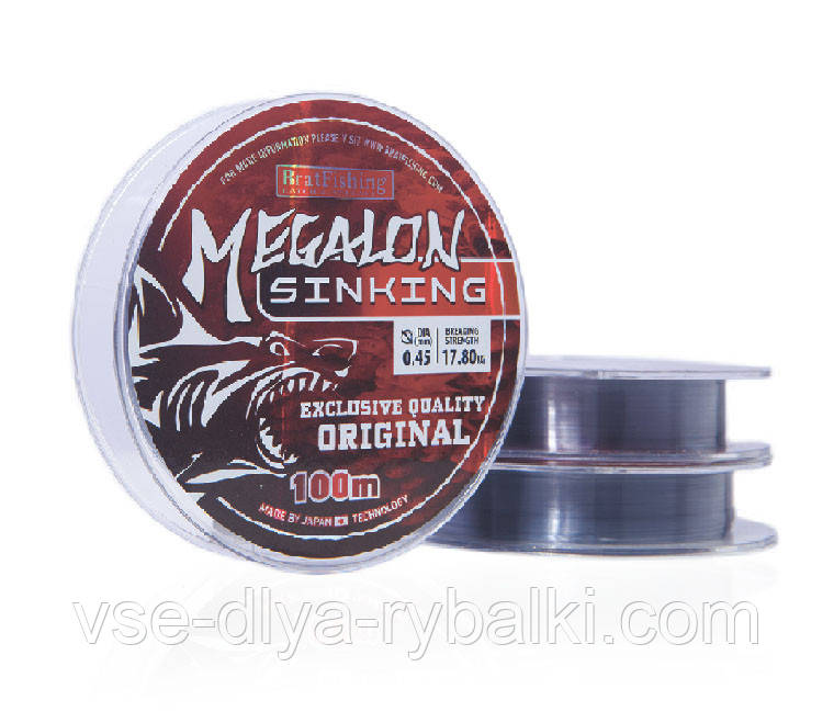 Волосінь BratFishing Megalon sinking 100м 0.28 mm