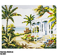 Картина для малювання за номерами 50×40 "Вілла на узбережжі океану" (Море)