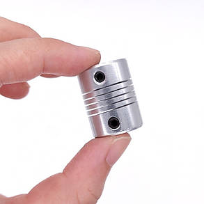 Гнучка муфта D19xL25 (алюмінієва пружинна, ЧПУ, 3D принтер, гравер) 8 і 8 мм, фото 2