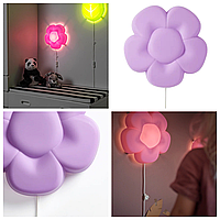 Светильник настенный детский LED бра IKEA UPPLYST фиолетовый цветок ночник ИКЕА УППЛЮСТ