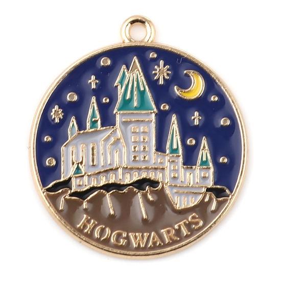 Підвіска Finding Кулон замок Hogwarts Золотистий різнокольорова емаль 28 мм x 25 мм