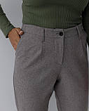 Жіночі вовняні штани сірі батал, фото 5